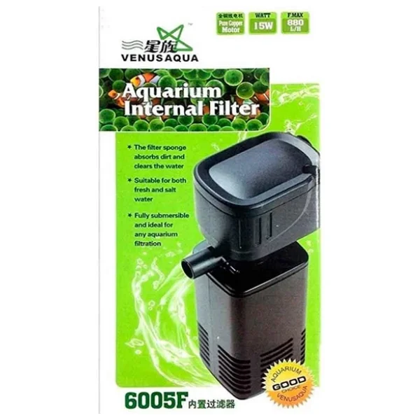 Venusaqua 6005f 880 Lt/H 15 W Akvaryum İç Filtre - Görsel 6