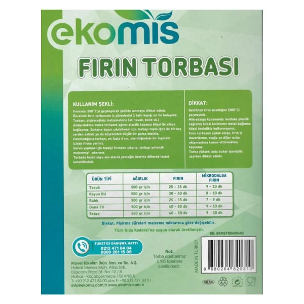 Ekomis Fırın Torbası 8 Adet 25 X 38 Cm 3 Paketli - Görsel 4