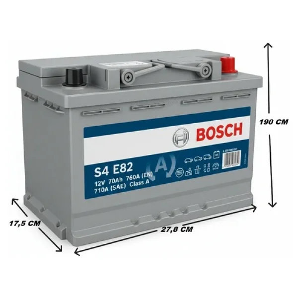 Bosch S4 E82 Efb 12 V 70 Ah 720 Cca Akü - Görsel 2