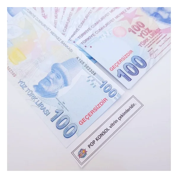 300 Adet 100 Tl Sahte Para Geçersiz Düğün Parası Parti Şaka Malzemesi - Görsel 4