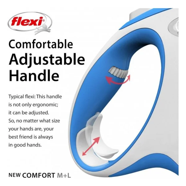 Flexi New Comfort 5 m Şerit Medium Mavi Otomatik Köpek Tasması - Görsel 8
