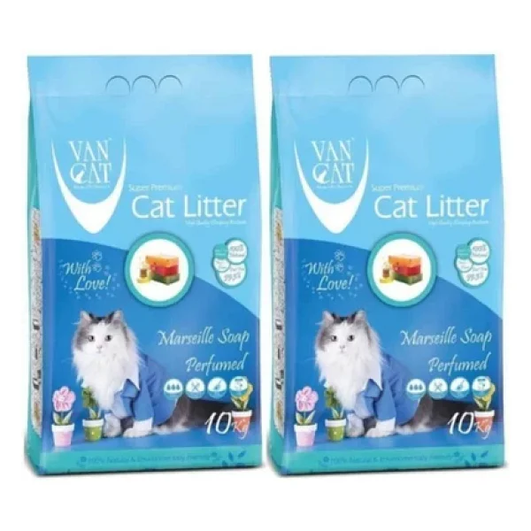 Vancat Marsilya Sabunu Kokulu 10 Kg/11.8 Lt 2'li İnce Taneli Bentonit Kedi Kumu - Görsel 7