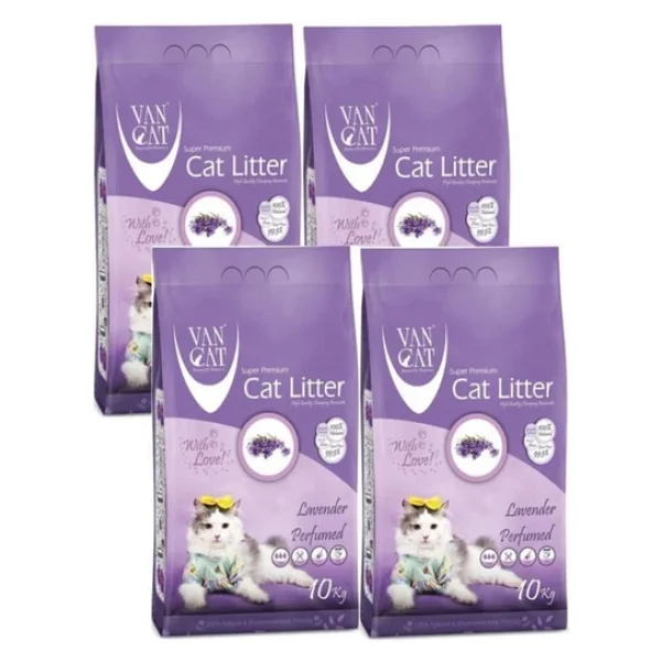Vancat Lavanta Kokulu 10 Kg/11.8 Lt 4'lü İnce Taneli Bentonit Kedi Kumu - Görsel 4