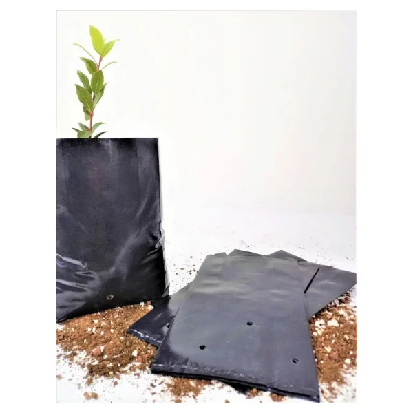Kalın Körüklü Fide Torbası Fidan Yetiştirme Poşeti Siyah Delikli - 20x25 Cm. - 10 Kg.Lık Paket - Görsel 3