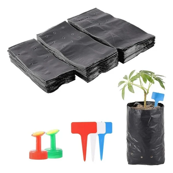 Kalın Körüklü Fide Torbası Fidan Yetiştirme Poşeti Siyah Delikli - 20x25 Cm. - 10 Kg.Lık Paket - Görsel 5