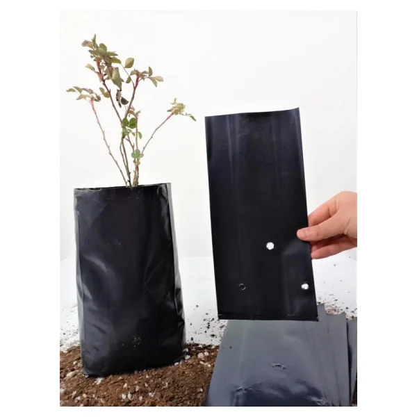 Kalın Körüklü Fide Torbası Fidan Yetiştirme Poşeti Siyah Delikli - 20x25 Cm. - 10 Kg.Lık Paket - Görsel 6