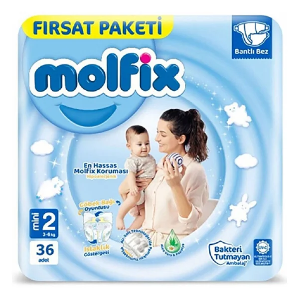 Molfix 2 Numara Mini 36'lı Bebek Bezi - Görsel 4