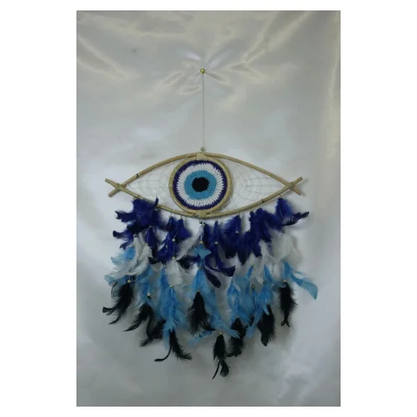Mavi Nazar Boncuğu Tasarımlı Dream Catcher Düş Kapanı - Görsel 4