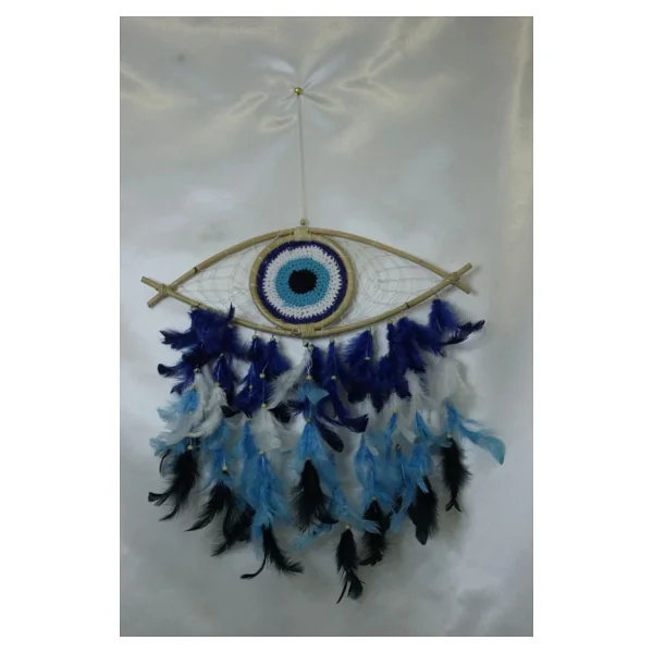Mavi Nazar Boncuğu Tasarımlı Dream Catcher Düş Kapanı - Görsel 5