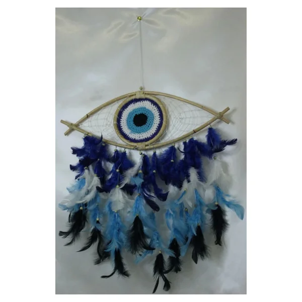 Mavi Nazar Boncuğu Tasarımlı Dream Catcher Düş Kapanı - Görsel 7
