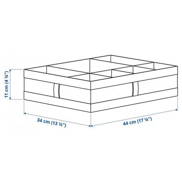 Ikea Bölmeli Kutu Gardırop Içi Düzenleyici 44x34x11 Cm Dolap Içi Düzenleme Kutu Koyu Gri Polyester - Görsel 3
