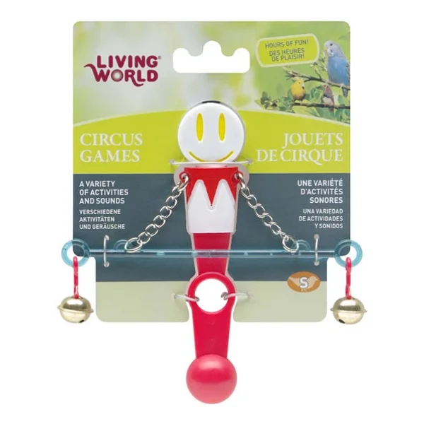 Living World Kırmızı-Beyaz Zilli Denge Çubuğu Kuş Oyuncağı - Görsel 2