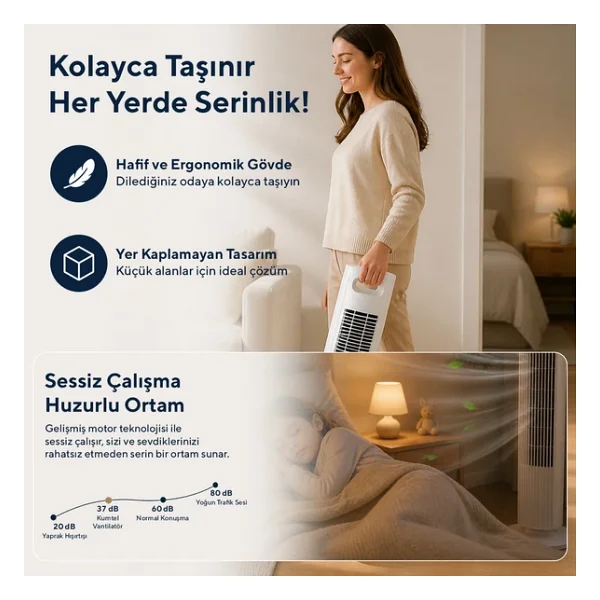 Kumtel Ktf-258w Kule Tipi Vantilatör - Görsel 4