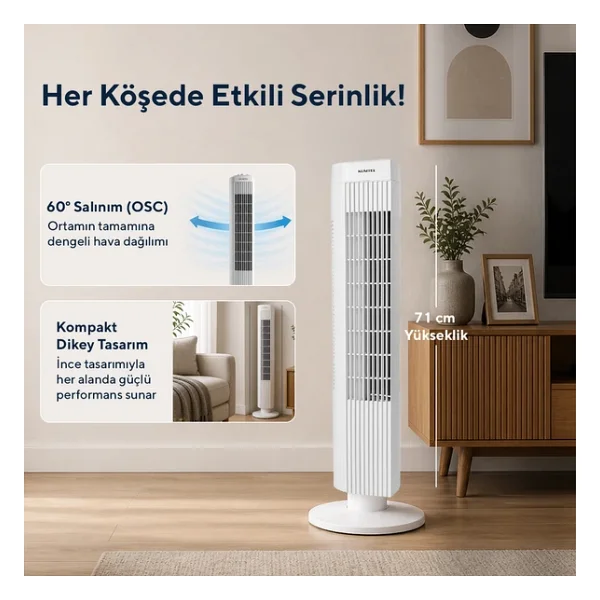 Kumtel Ktf-258w Kule Tipi Vantilatör - Görsel 3