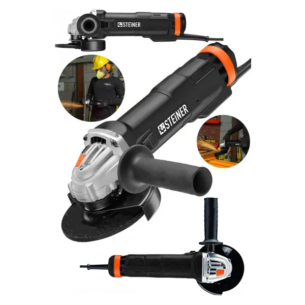 Steiner Alman 4200 W Metal Şanzuman Bakır Sargılı Avuç Içi Taşlama Demir Metal Kesme Makinesi Spiral 125 Mm - Görsel 3
