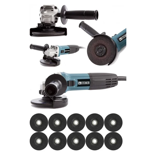 Steiner Alman 2600 Watt Profesyonel 125 Mm Avuç İçi Spiral Taşlama Makinesi + 10 Disk - Görsel 6