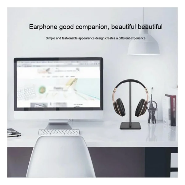 Schulzz Steelseries Razer Anker Beats Kingston Marshall Bose Sennheiser Jbl Uyumlu Kulaklık Standı Tutucu - Siyah - Görsel 3