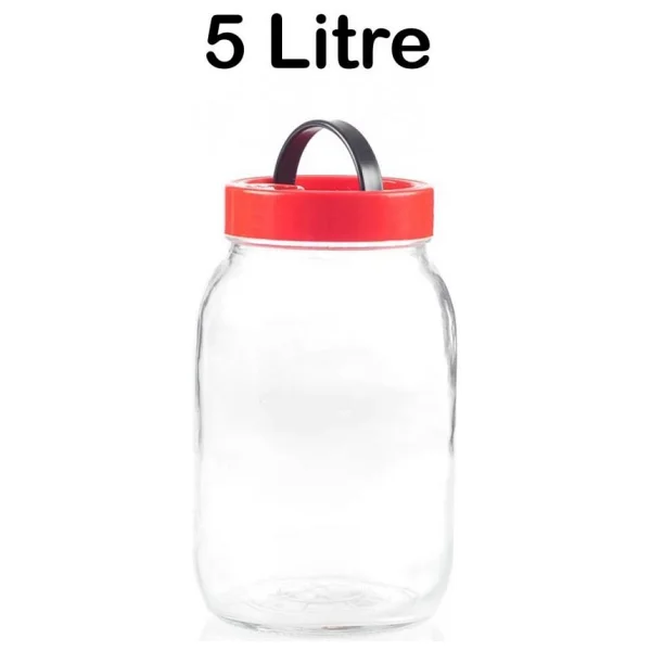 5 Litre Kapaklı Cam Turşu Bakliyat Saklama Kabı Kavanozu - Görsel 3