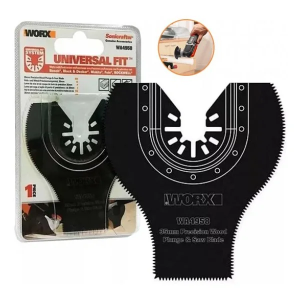 Worx Wa4958 Çok Amaçlı Raspalama Makinası İçin 35x80mm 180 Ahşap, Fiberglas, Pvc Universal Dalma/Kesme Bıçağı - Görsel 6