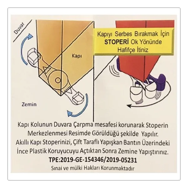 6 Adet Akıllı Kapı Stoperi Tamponu Kapı Durdurucu Yapışkanlı - Görsel 4