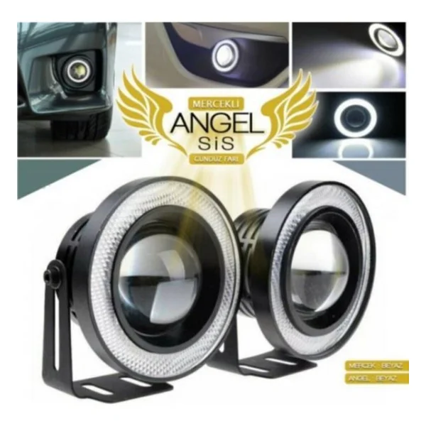 Angel Sis Farı 89mm Beyaz Üniversal Mercekli Sis - Görsel 4