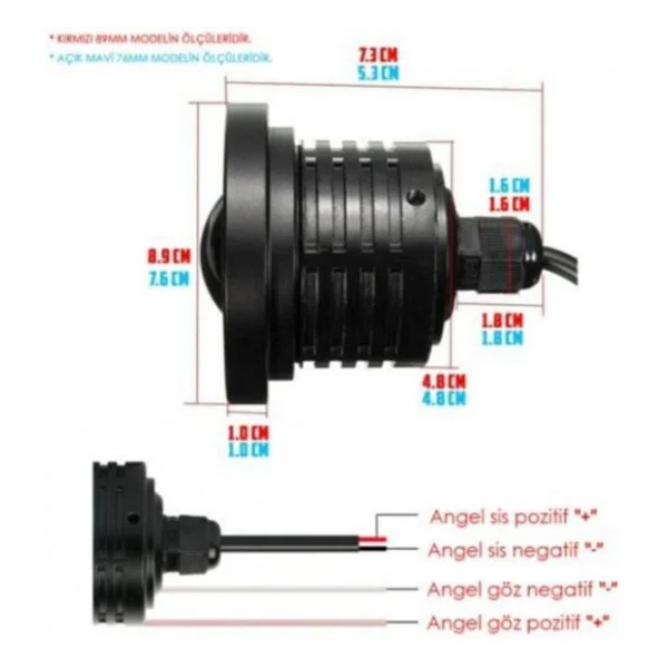 Angel Sis Farı 89mm Beyaz Üniversal Mercekli Sis - Görsel 5
