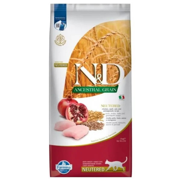 N&D Düşük Tahıllı Tavuklu Ve Narlı Kısırlaştırılmış 10 Kg Yetişkin Kedi Maması - Görsel 3