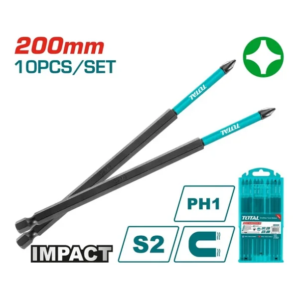 Total 200mm Darbeli Ph1 Bits Ucu Seti - Tacım16ph183 - Görsel 3
