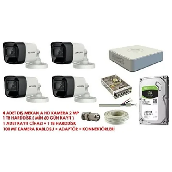 Hikvision Hıkvısıon 4lü Kamera Seti - Görsel 3