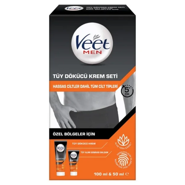 Veet Men Özel Bölgeler İçin Tüy Dökücü Krem Intimate Kit 100 Ml + 50 Ml Balsam - Görsel 2