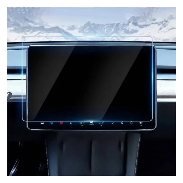 Tesla Model Y Zore Araç Multimedya Temperli Cam Ekran Koruyucu - Görsel 4