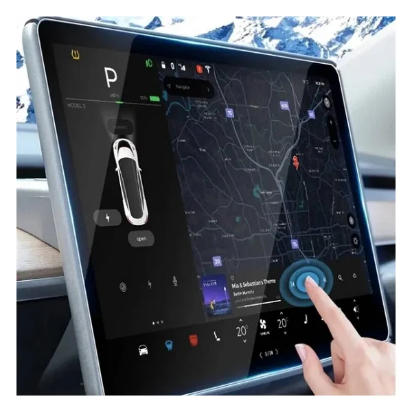 Tesla Model Y Zore Araç Multimedya Temperli Cam Ekran Koruyucu - Görsel 6