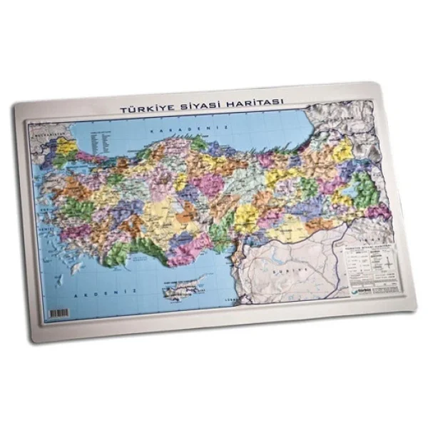 Gurbuz Turkiye Siyasi Haritasi Kabartmali 35x50cm - Görsel 3
