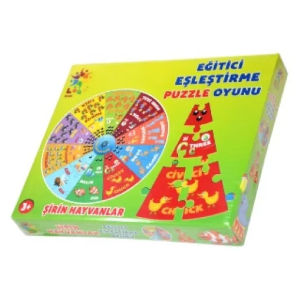 Laço Kids İngilizce Şirin Hayvanlar Eğitici Puzzle - Görsel 7