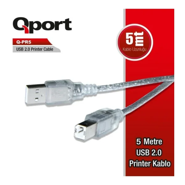 Qport Q-Pr5 5 M USB 2.0 Yazıcı Kablosu - Görsel 3