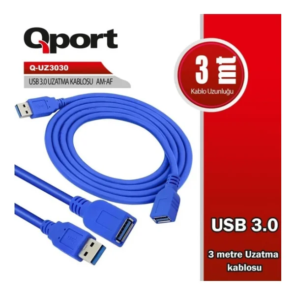 Qport Q-Uz3030 3 M USB 3.0 Uzatma Kablosu - Görsel 4