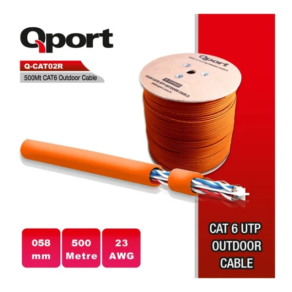 Qport Q-Cato2r Cat6 Utp Turuncu 500 M Network Kablosu - Görsel 3