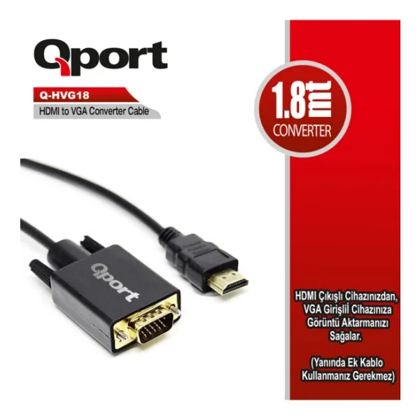 Qport Q-Hvg18 Hdmı To Vga Çevirici - Görsel 6