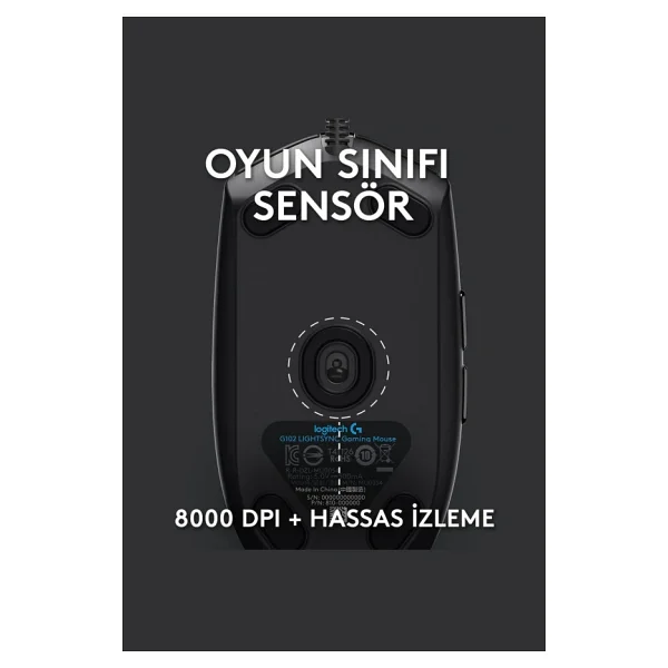 Logitech G102 910-005823 Siyah Lightsync Optik Kablolu Oyuncu Mouse - Görsel 8