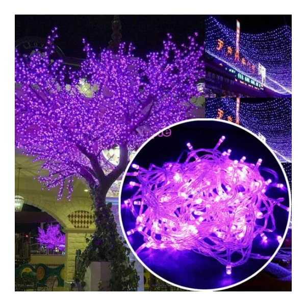 Pembe Yılbaşı Ağacı Işığı 10 Metre Pembe LED Işık 100 LED Lambalı Fişli Noel Işığı Yılbaşı Işığı - Görsel 2