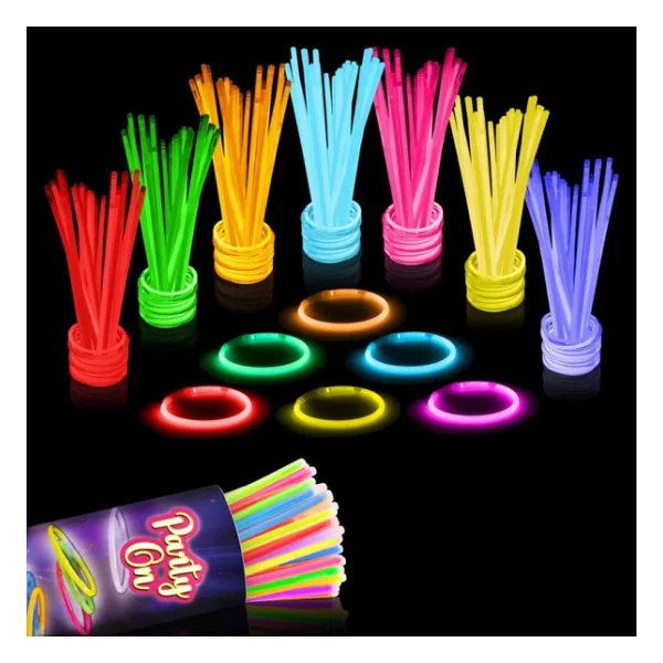 1.Kalite 100 Adet Glow Stick Işıklı Fosfor Çubuk Işıklı Bileklik Işıklı Kolye Işıklı Çubuk Neon Işık - Görsel 3