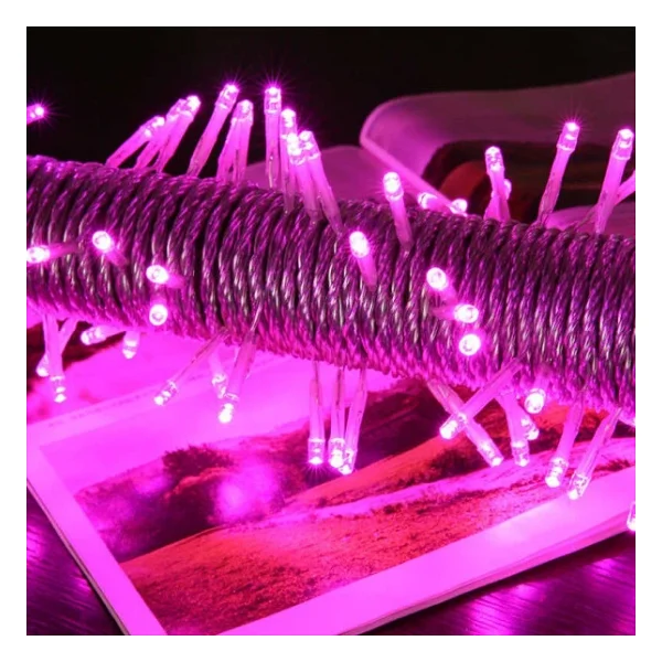 10 Metre Pembe LED Işık Pembe İp LED Işık Kablo Işık 220v Fişli Işık Dekorasyon Işığı Pembe Noel Işığı - Görsel 3