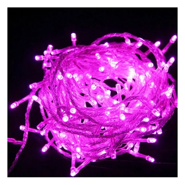 10 Metre Pembe LED Işık Pembe İp LED Işık Kablo Işık 220v Fişli Işık Dekorasyon Işığı Pembe Noel Işığı - Görsel 4