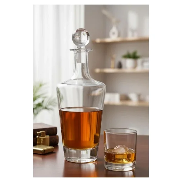 Paşabahçe Kristal El İmalatı Kapaklı Viski Şişesi 90626 1000 Cc - Görsel 5