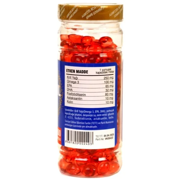 Vitapol Krill Oil Complex Astaxanthin+Choline+Phosphatidylserine+Omega3+Epa Dha 200 Kapsül Vk1 - -- - Görsel 6