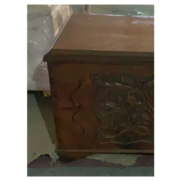 Çeyiz Sandık 12961 Ahşap Kayın El Oyma Model Kilitli Parlak Ceviz Natüre El Yapım - Görsel 5
