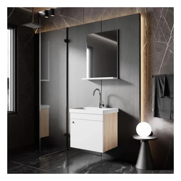 Karen Milano 50 Cm Lavabolu Banyo Dolabı Seti - Görsel 3