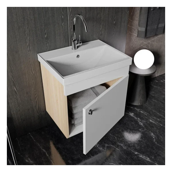 Karen Milano 50 Cm Lavabolu Banyo Dolabı Seti - Görsel 4