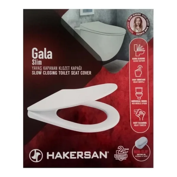 Hakersan Gala Slim Yavaş Kapanan Klozet Kapağı