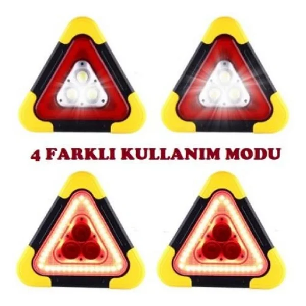 Işıklı Üçgen LED Reflektör Acil Durum Feneri - Görsel 3